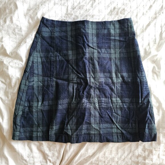 Brandy Melville John Galt Mini Skirt - Green/Blue Check - One Size - Picture 1 of 9
